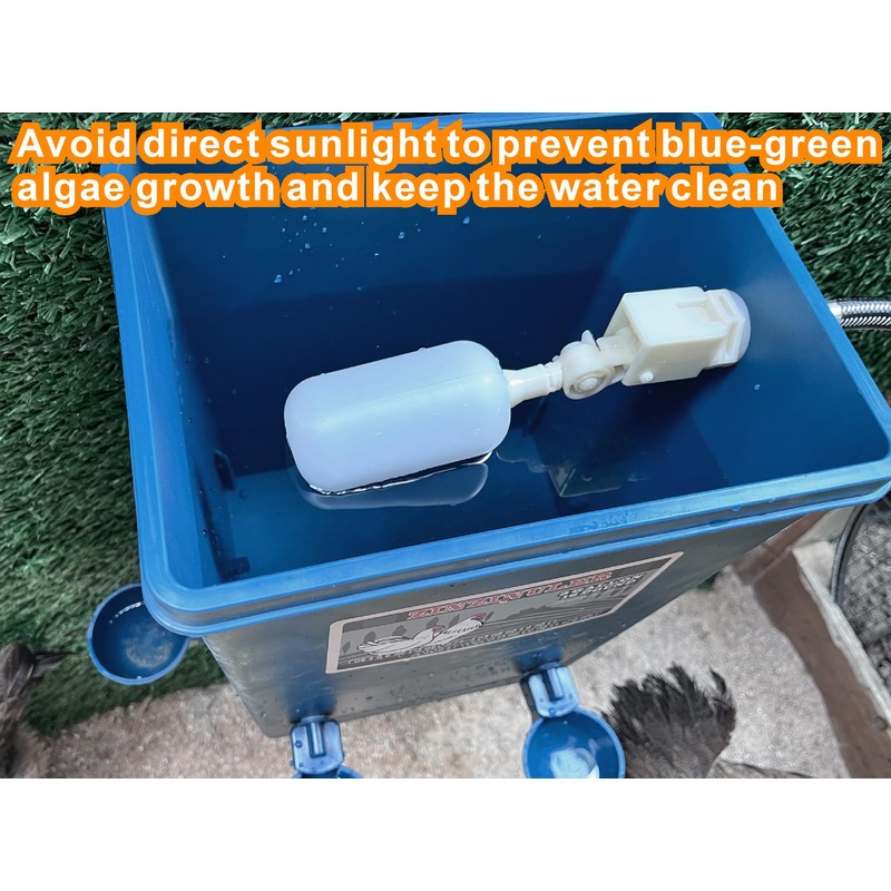 Chicken Waterer with Float Controlled Automatic Set, Chicken Coop Accessories