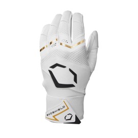 EvoShield Carbyne Adult Batting Gloves with Strap - Team White, Large