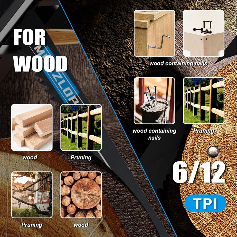 MUOZLOP 32 Pack Reciprocating Saw Blades Set， High Carbon Saw