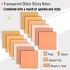 Mr. Pen- Transparent Glitter Sticky Notes, 3”x3”, 12 Pads, 600