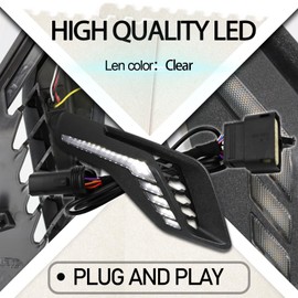 BINQIGOO LED Front Fender Side Marker Light Fit For Ford F-150 F150 Raptor R Crew Cab Pickup Truck 2023 2024 Amber Sequential Turn Signal Light White Daytime Running Light Fog Lamp