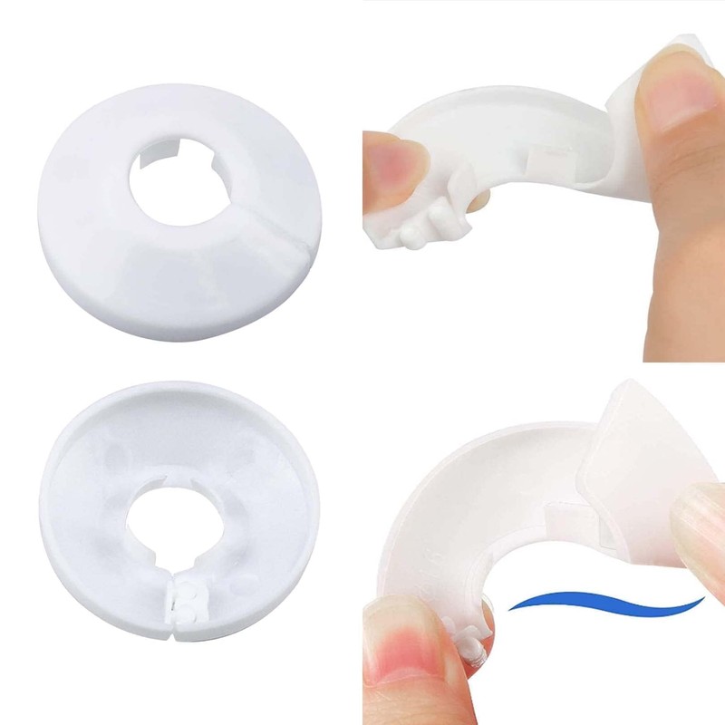 NAYAGOGO 12 PCS Plastic Radiator Pipe Covers White Pipe Collars,