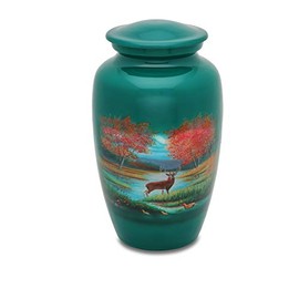 UrnsDirect2U Wildlife Refuge Adult Cremation urn, Green