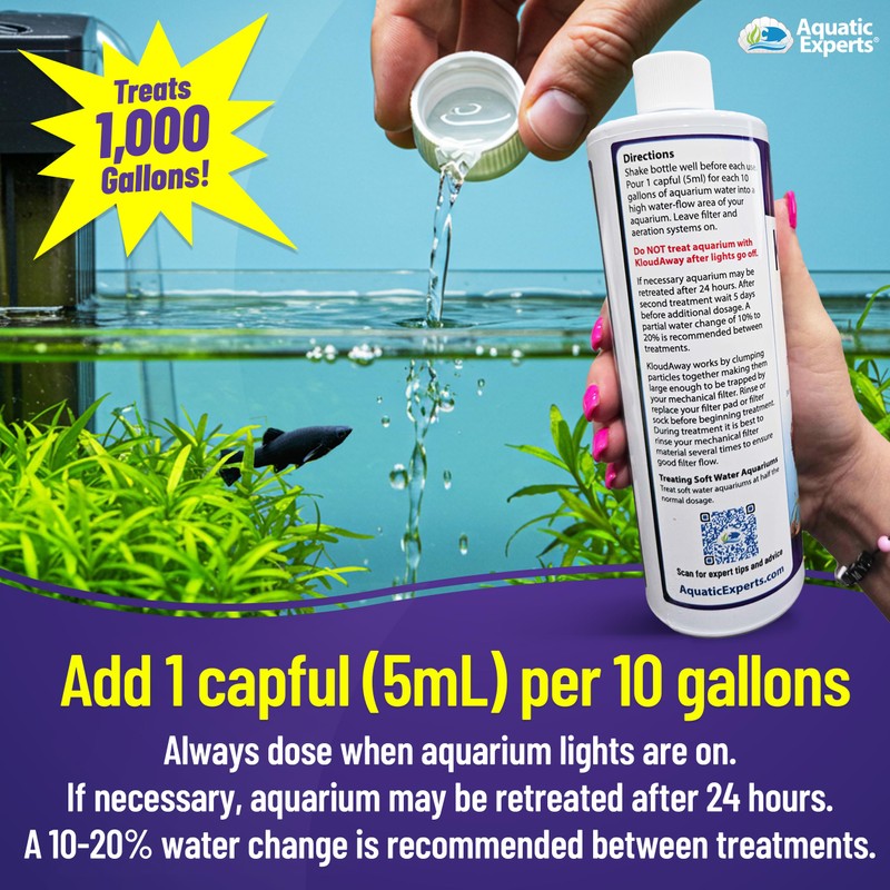 KloudAway Freshwater Aquarium Water Clarifier - Clears Cloudy Water, Water