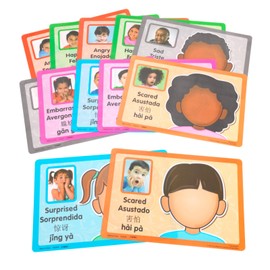 Colorations Emotions Modeling Mats, Set of 12, Thick Laminated Paper, 9" x 6", Real-Life Photo of a Child expressing an Emotion
