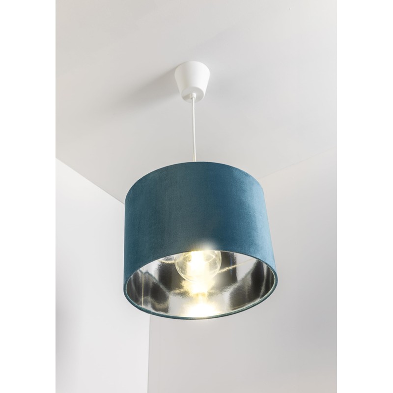 CGC Lighting Modern Velvet 30cm Drum Ceiling Lamp Shade Pendant