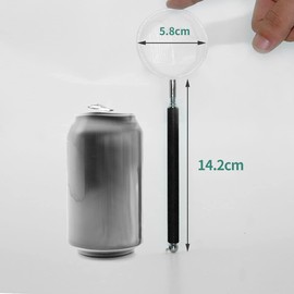 boxtech Fish Shrimp Skimming Net Fine Mesh Expandable Fishing Net with Stainless Steel Handle for Aquarium Pond Creek (Black, Round)