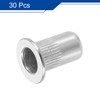 sourcing map M4 304 Stainless Steel Rivet Nuts Flat Head