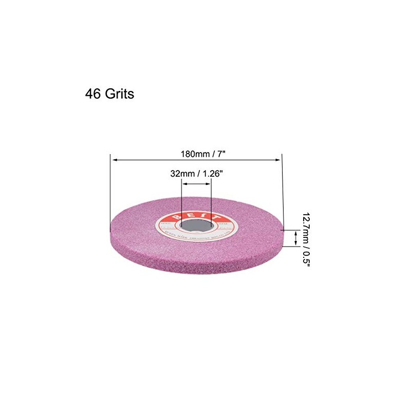 uxcell 7-Inch Bench Grinding Wheels Pink Aluminum Oxide PA 46