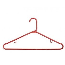 NAHANCO TBR2 Plastic Tubular Hangers, Shoulder Indents, 17", Red (Pack of 144)