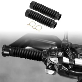 Motorcycle Front Fork Cover, Asudaro Motorcycle Fork Protector Bellows Universal Motorcycle Anti-Damping Shock Absorbing Boot Cuffs Bellows Shock Absorber Cover for ATV, Cross Bike Black