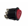 Round Rocker Switch, 6-pin 250V 6A, ON-OFF-ON, Red Rocker Unlit