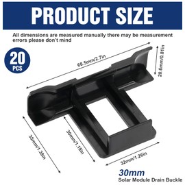 Pack of 20 Solar Panel Water Drain Clips Drainage Clips Solar Panel Water Drain Clips PV Module Cleaning Clips for Water Drain Solar Panel Mud Removal Clips Components for Solar Panels