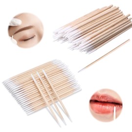 1000Pcs Cotton Buds, Microblading Cotton Swab, Cotton Swabs Wood Sticks for Eyebrow Tattoo Beauty Make-up Color Nail Seam Dedicated Dirty Picking, Wood Handle Small Pointed Tip Head (2.75+2.87Inch)