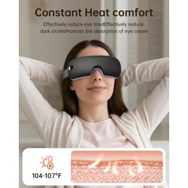 Eye Massager, WERTY Eye Massager with Heat & Bluetooth Music, Birthday Gift for Wife/Husband, Christmas Gifts for Women/Men, Eye Care Gifts for Dad Mum Friends (Black)