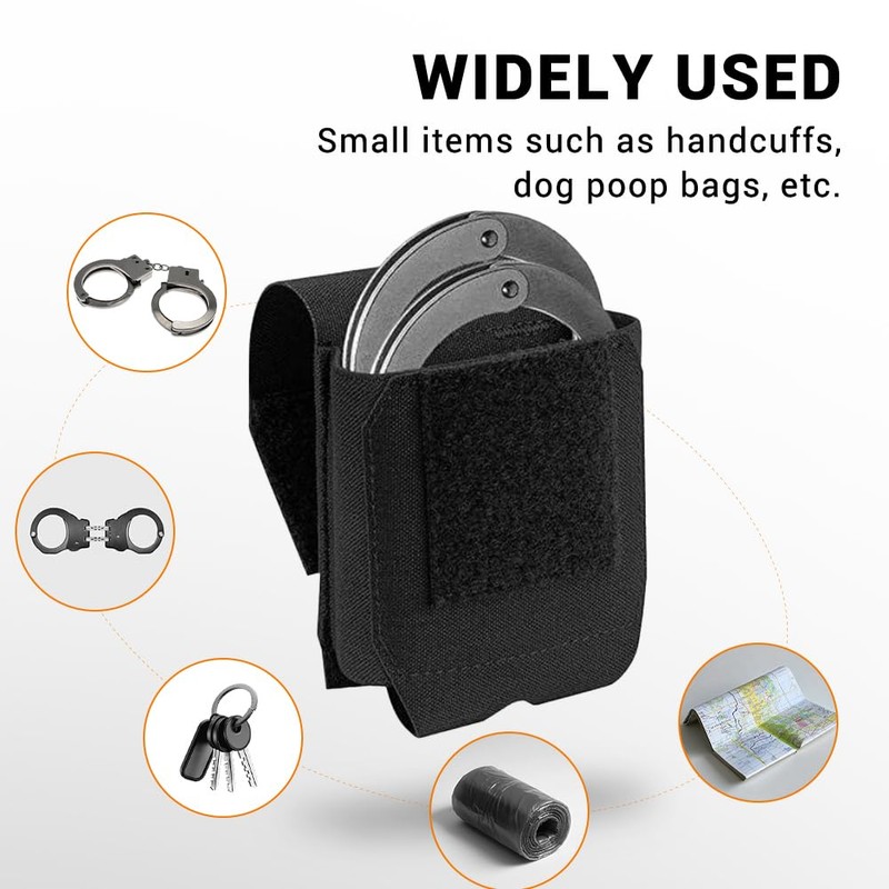 Tactical Handcuff Bag, Handcuff Holder, Handcuff Holster with Velcro Fastener