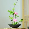 Basin Flower Vase for Fresh Flowers, Ceramics, Black, Vase, Flower