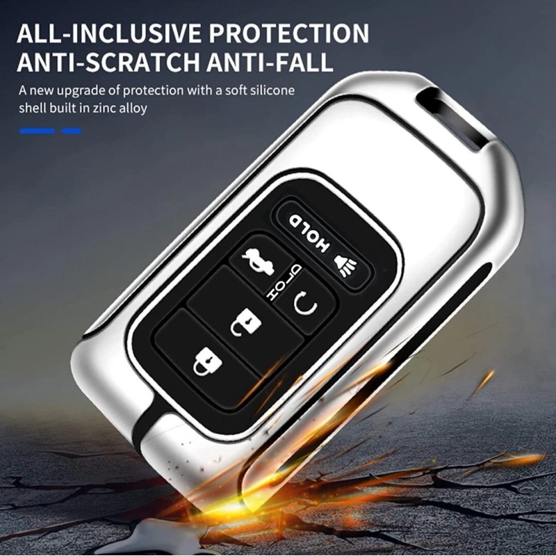 Gerzen Honda Key Fob Cover Case With Keychain, Metal For