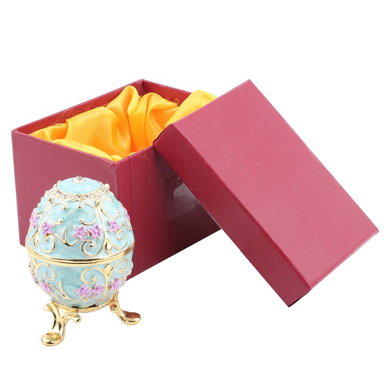 Hand Made Enameled Easter Egg Jewelry Box Organizer Home Desktop