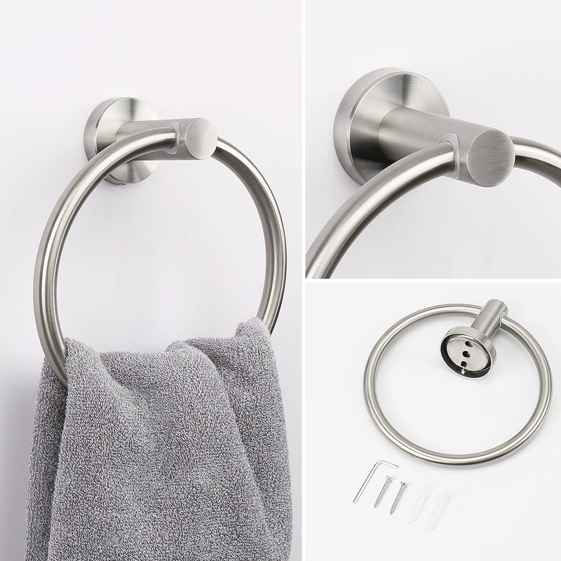 NearMoon 2 Pieces Bathroom Hardware Accessories, Towel Ring and Toilet