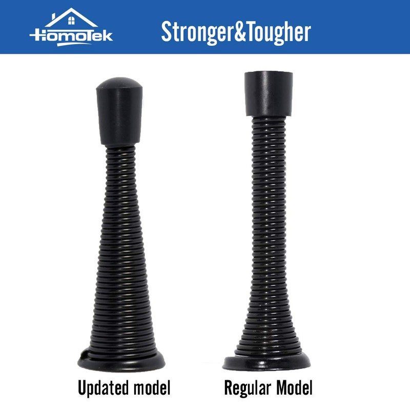 HOMOTEK 12 Pack Spring Door Stopper with Rubber Bumper 3-1/8"