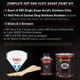 Custom Shop - Champagne Gold Metallic - Hot Rod Flatz Flat Matte Satin Urethane Auto Paint - Complete Quart Paint Kit - Professional Low Sheen Automotive, Car Truck Coating, 4:1 Mix Ratio