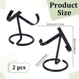 AHANDMAKER 2Pcs Crystal Ball Holder, Black Iron Arms Display Stand Sphere Display Holder for Small Gemstones Geodes Mineral Agate Home Office Decor, 8.05x2.44x3.46 inch