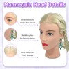 Firstwon Mannequin Head Human Hair- Cosmetology Manikin Doll Head with