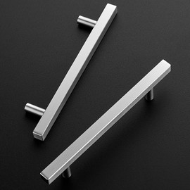Ravinte 50 Pack 7.38 Inch Square Cabinet Pulls Brushed Nickel Stainless Steel Kitchen Drawer Pulls Cabinet Handles 7-3/8”Length,5” Hole Center