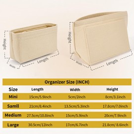 SENTEN Purse Organizer Insert for Longchamp Large Organizer Insert, Compatible with Le Pliage and More, Keep Your Bag Shaped and Neat (Beige, XS)
