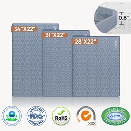 BALEINE Under Sink Mat for Kitchen Waterproof, 28''×22'' Food Grade Silicone Under Kitchen Sink Mat, Cabinet Shelf Drip Tray Undersink Mat, Under Sink Liner for Kitchen, Bathroom (Blue)