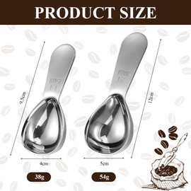 2 PCS Coffee Scoop,Coffee Spoon Stainless Steel Coffee Scoop for Ground Coffee Coffee Spoon Measure with Scale Short Handle Tablespoon Measure,Suitable for Coffee Beans,Coffee Powder (15ml+30ml)