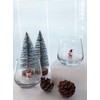 HeguSun 3D Drinking Glass Cup with Cute Snowman Figurine Inside,Handmade