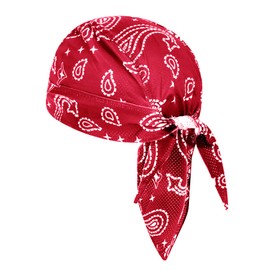Moonlove Bandana Cap, Pirate Hat, Men's, Cotton Bandana, Quick Drying, Sweat Absorbent, Skull, Triangular Band, Breathable, Sweatproof, Heatstroke Protection, Adjustable, Inner Cap for Motorcycles, Cooking, Bicycles, Stores, Outdoors