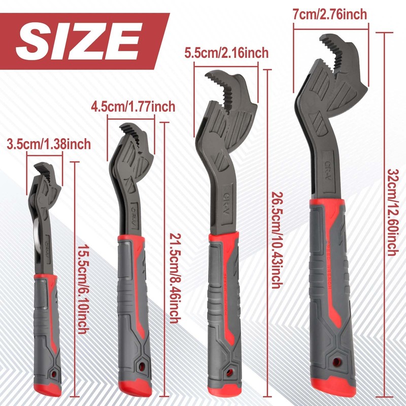 GOLD DEER 10" Self Adjusting Wrench 0.59"-1.38"(15-35MM) Multi-Function Self Locking