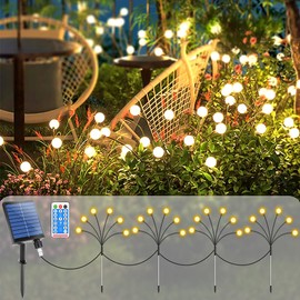 Solar Garden Lights Outdoor, Solar Swaying Light for Outside, 4 Pack 24 Led Waterproof Firefly Lights, Solar Powered Garden Decorations Light, Swaying Outdoor Lamps for Yard Patio Pathway Decor