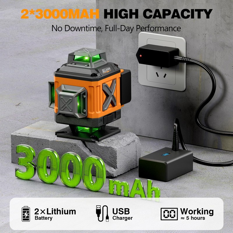 Alloyman Laser Level 4 X 360°Self Leveling with Tripod, 16