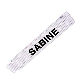 Folding ruler with name Sabine for women, high-quality brand metre, link scale printed with name, many names to choose from