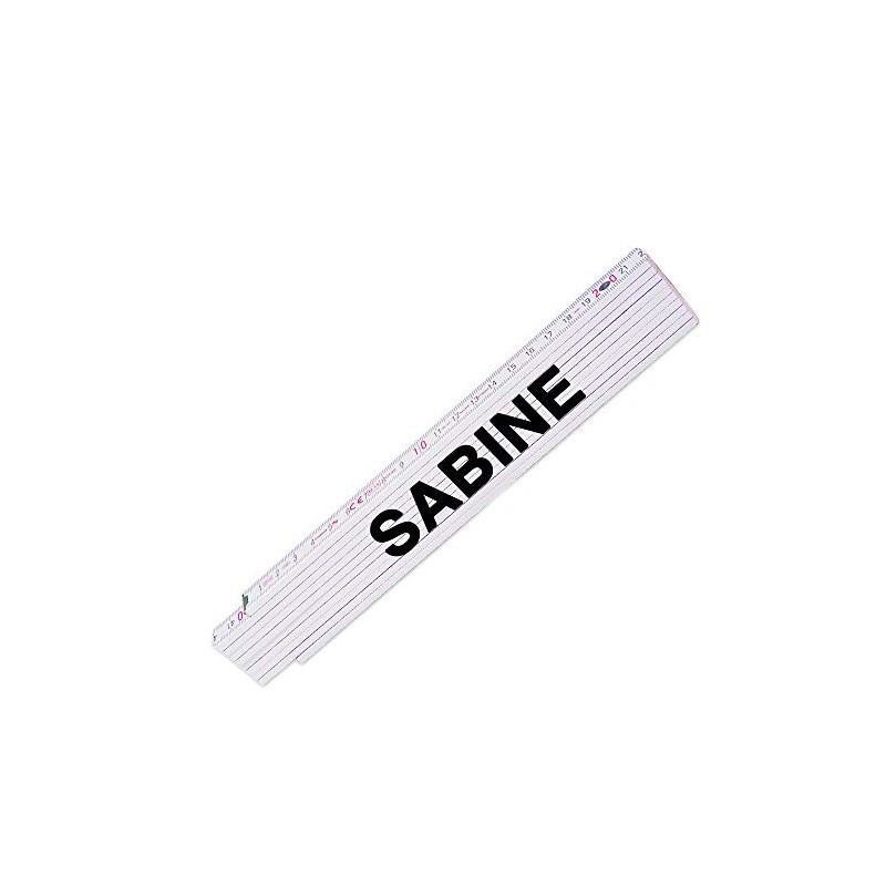Folding ruler with name Sabine for women, high-quality brand metre,