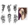 6 Blätter Temporäres Cobra Tattoo Schlange Tattoos Arm Tattoo Cobra6