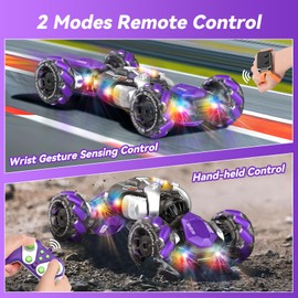 Nicella Remote Control Car, RC Toys Gifts for 6 7 8 9 10 11 12 Year Old Boys Girls,360° Rotating 4WD Gesture Sensing RC Sunt Car with Lights & Music, Birthday for Kids