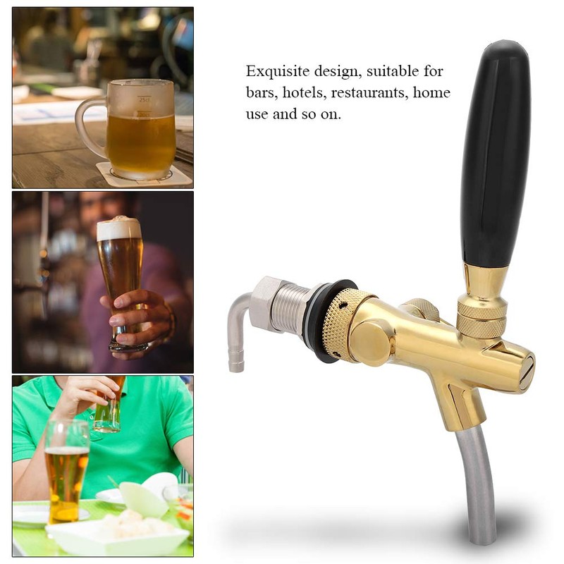 Grifo dispensador de cerveza de acero inoxidable cromado G5/8, grifo