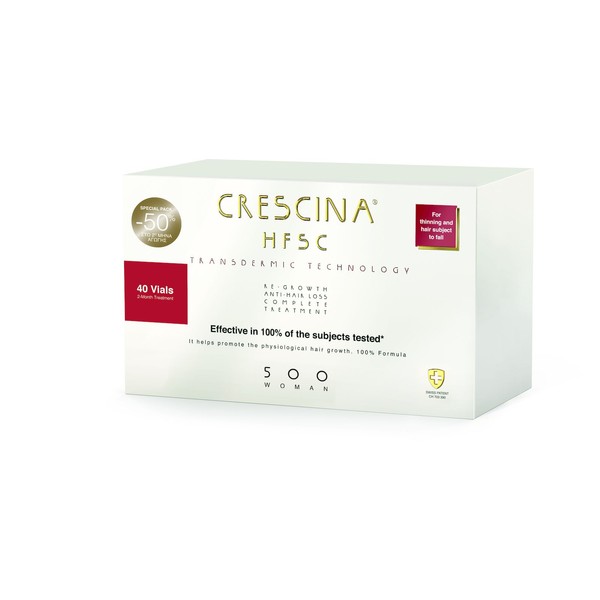 Crescina Labo Crescina Transdermic HFSC Woman 500 Growth & Anti-Hair Loss Treatment Medium Stage Thinning & Intense Hair Loss for Women 20+20 Vials
