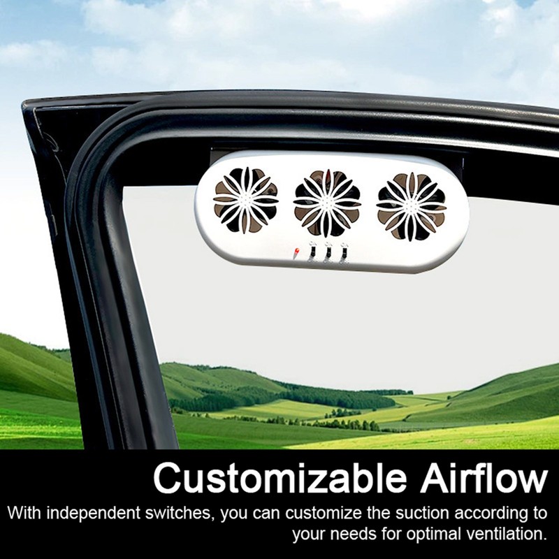3-Fan Car Exhaust Fan USB Air Circulation Fan Ventilator Silent