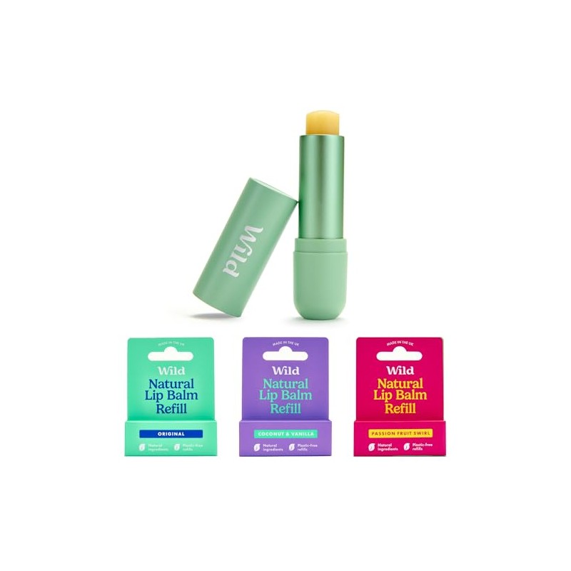Wild Natural Refillable Lip Balm Starter Kit - Includes Sage
