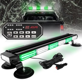 ASPL 26inch 126 LED Emergency Rooftop Strobe Lights Bar w/Controller Double Side Warning Hazard Snow Plow Flashing Light Traffic Advisor Safety Light for Work Trucks Vehicles Tow Pickup(Green/White)