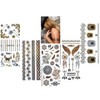5 Sheets Temporary Gold and Silver Tattoos Feather Tattoo Bracelet