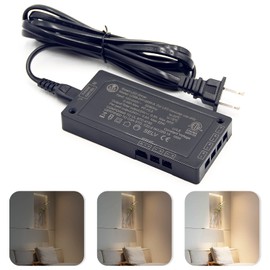 22W Led Power Supply 24V 100V-240V AC to 24V DC Low Voltage LED Transformer with 24V JST Ports, Black Dimmable LED Driver for LED Strip Lights and Cabinet Lights