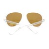 Plastic Aviator Sunglasses Clear Frame Orange Mirror Lens