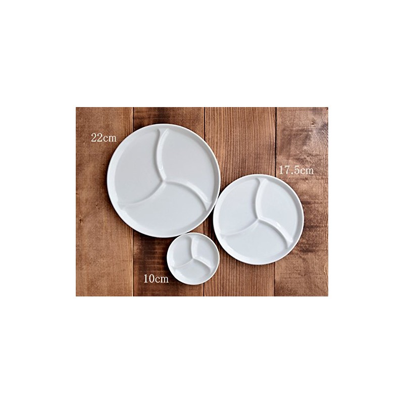 Tableware East Divider Dish Small Snack Plate 2 Dividers White